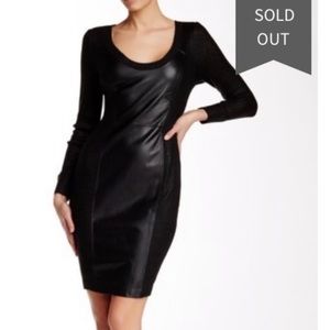 Tracy Reese leather panel dress small